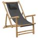 vidaXL Patio Deck Chair Sling Chair for Balcony Deck Porch Bamboo and Canvas