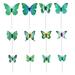 12x Garden Yard Planter Colorful Whimsical Butterfly Stakes Bonsai Flower Bed Pot Decorations - Green as described