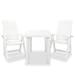 3 Piece Bistro Set Plastic White