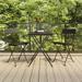 Tomshoo 3 Piece Folding Bistro Set Black Poly Rattan