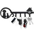 kitwin Key Holder with 4 Hooks for Decoration Wall-mounted Keys Stand Punching Installation Key Hanger Hook Keep Neat Iron Key Holder for Entryway Front Door Garage