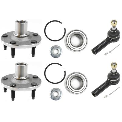 2004 Mazda Tribute 4-Piece Kit Front, Driver and Passenger Side Wheel Hub, includes Tie Rod Ends