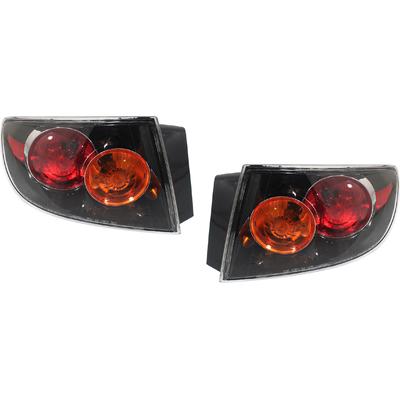 2005 Mazda 3 Driver and Passenger Side, Outer Tail Lights, with Bulb, Halogen, For Models with Sport Type Bumper