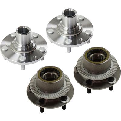 2004 Kia Sedona Front and Rear, Driver and Passenger Side Wheel Hubs, Front - Without Bearing; Rear - With Bearing, With Sensor, 4-Wheel ABS
