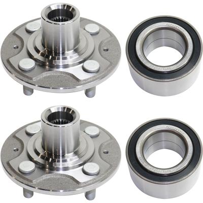 2005 Honda Civic 4-Piece Kit Front, Driver and Passenger Side Wheel Hubs with Wheel Bearings