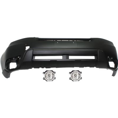 2015 Subaru Forester 3-Piece Kit Front Primed Bumper Cover, CAPA Certified, Includes (1) Bumper Cover and (2) Fog Light