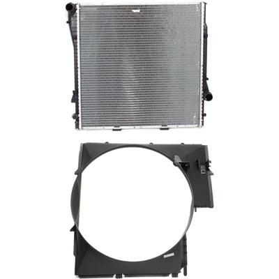 2001 BMW X5 2-Piece Kit Radiator, 8 Cyl 4.4L, includes (1) Fan Shroud and (1) Radiator