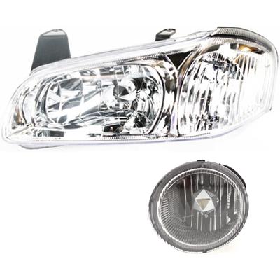 2001 Nissan Maxima 2-Piece Kit Driver Side Headlight with Fog Light, with Bulb, Halogen