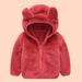 VerPetridure Toddler Baby Boys Girls Plush Hooded Jacket Cute Bear Ears Hoodies Coat Winter Thicken Warm Outwear for Kids Size 6M-4T