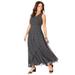 Plus Size Women's Georgette Flyaway Maxi Dress by Jessica London in Black Polka Dot (Size 22 W)