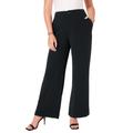 Plus Size Women's Curvie Fit Wide-Leg Corner Office Pants by June+Vie in Black (Size 16 W)