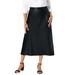 Plus Size Women's Faux Leather Midi Skirt by Jessica London in Black (Size 12 W)