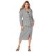 Plus Size Women's Belted Skirt Suit by Jessica London in Ivory Houndstooth (Size 28 W)