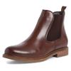 Chelseaboots TAMARIS, Damen, Gr. 42, braun (muskat), Leder, klassisch, Schuhe, Blockabsatz,Businessschuh,Bequemschuh, klassischer Look, schmale Form