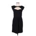 Rebecca Taylor Casual Dress - Party Crew Neck Sleeveless: Black Solid Dresses - Women's Size 8