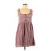 Madewell Casual Dress - Mini Scoop Neck Sleeveless: Purple Print Dresses - Women's Size 2X-Small