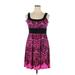 Donna Ricco Casual Dress - Mini Scoop Neck Sleeveless: Purple Print Dresses - Women's Size 14