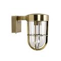 MiniSun Modern Antique Brass Lantern Clear Glass Lamp IP44 Bathroom Living Room Outdoor Patio Garden Wall Light Fitting + LED Bulb