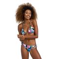 Arena Allover Women's Triangle Bikini, Swimsuit with Quick Drying Recycled Stretch Fabric, Women's Swimsuit with Removable Cups, Upper and Briefs with Straps