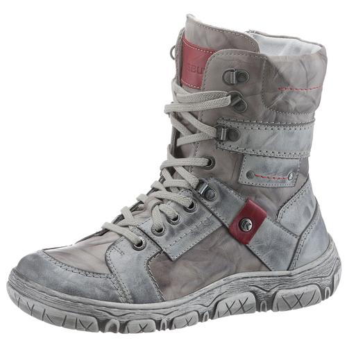 Winterboots KRISBUT Gr. 41, grau (grau, taupe, used) Damen Schuhe mit herausnehmbarer Warmfutterdecksohle