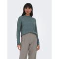 Strickpullover ONLY "ONLCAMILLA O-NECK L/S PULLOVER KNT", Damen, Gr. L (40), grün (balsam grün detail:melange), Strick, Obermaterial: 74% Polyacryl, 24% Polyester, 2% Elasthan, meliert, unifarben, modisch, regular fit, Rundhals, Langarm...