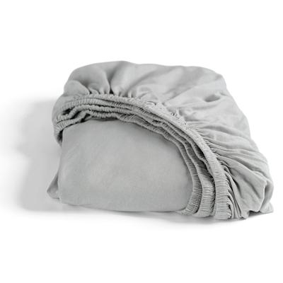 Spannbettlaken CINDERELLA "Doppeljersey", grau (hellgrau), B:90cm L:200-210cm, Double-Jersey, Obermaterial: 100% Baumwolle, Laken, Bügel- und knötchenfrei, bis 35cm Höhe Image