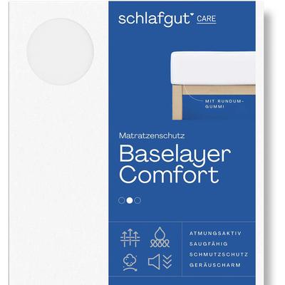 Matratzenauflage SCHLAFGUT "Baselayer Matratzenschutz Comfort", weiß, B:140cm H:30cm L:200cm, Bezug: 100% Baumwolle, Matratzenzubehör, Wie ein Spannbettlaken Image