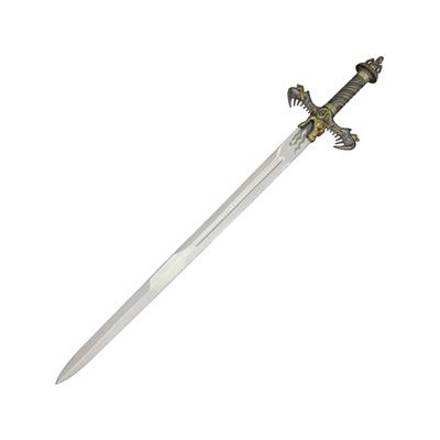 Gladius Gold Barbarian Sword 49in Overall 36in Stainless Blade Sculpted Metal Dragon-Shaped Handle 228