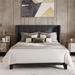 Allewie Bed w/ Square Tufting & Wingback Wood & /Upholstered/Metal & /Metal in Gray | 43.7 H x 62.5 W x 83 D in | Wayfair HM1031524-2