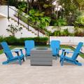Direct Wicker 4 - Person Seating Group in Blue | Outdoor Furniture | Wayfair PAG-2140&011C4-LB