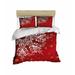 East Urban Home Reversible 4 Piece Duvet Cover Set Microfiber/Satin in Red/White | 63" x 87" Duvet Cover + 3 Additional Pieces | Wayfair