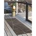 Brown/Gray 2'6" x 8' Indoor/Outdoor Area Rug - Zipcode Design™ Frenette Geometric Indoor/Outdoor Area Rug Polyester | Wayfair