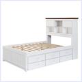 Red Barrel Studio® Storage Platform Bed Wood in White | 47 H x 58 W x 86 D in | Wayfair 0C71E12178E7439E8A11F9C470FDA12E