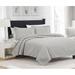 Ebern Designs Smithtown Microfibre 3 Piece Quilt Set Polyester/Polyfill/Microfiber in Gray | Queen Quilt + 2 Queen Sham | Wayfair