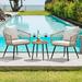 Bay Isle Home™ Pierre 2 - Person Outdoor Seating Group w/ Cushion Synthetic Wicker/Wood/All - Weather Wicker/Metal/Wicker/Rattan | Wayfair