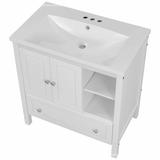Wildon Home® Arlyssa Freestanding Bathroom Cabinet Manufactured Wood in Brown | Wayfair 7EE34AFD32714F108C33974D01159DA4