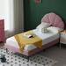 Mercer41 Deeb Tufted Flower Silhouette Headboard Platform Bed Upholstered/Velvet, Wood in Gray | 45.3 H x 62.6 W x 83.9 D in | Wayfair