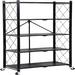 Rebrilliant Makail 27.95" W Shelving Unit Wire/Metal/Steel in Black/Gray | 63.78 H x 27.95 W x 14.96 D in | Wayfair