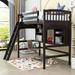 Harriet Bee Hak Twin Size Wooden Loft Bed w/ Desk & Shelves | 74 H x 42 W x 80 D in | Wayfair B806C6D490FA487C99710927C2704521