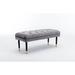 Everly Quinn Macedonia Bench Upholstered/Velvet in Gray/Black | 17.7 H x 43.3 W x 17.7 D in | Wayfair A7DEE71801104F5E94A792F13C3B976E