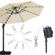 Parapluie en porte-à-faux avec éclairage LED solaire 8 modes de luminosité extérieur ouvertement