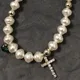 Collier de perles d'imitation irrégulières bijoux élégants pour strass pour croix pendentif en