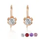 Boucles d'oreilles pendantes en forme de fleurs pour femmes bijoux fantaisie or rose 585 blanc