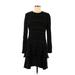 Nicole Miller Collection Casual Dress - A-Line Crew Neck Long sleeves: Black Dresses - Women's Size 6