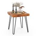 Costway Square Reclaimed Recycled Indonesia Teak Wood End Table