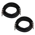 Seismic Audio Pair of 35 Foot 1/4 to 1/4 Speaker Cables -12 Gauge 2 Conductor 35 Black - Q12TW35-2Pack