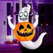 Joiedomi's 4ft Multicolor Polyester Indoor Outdoor Ghost In A Pumpkin Costume Inflatable, Home Garden Seasonal Décor