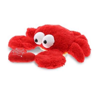 DolliBu I LOVE YOU Googly Eyes Soft Plush Red Crab with Red Heart - 14 inches