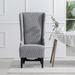 Wing Back Chair with Solid Wood Frame Fabric High Back Accent Chair for Living Room,Gray