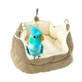 Super Soft Pet Hammock Hanging Bird Nest Cage Bed Winter Warm Plush Parrot House Snuggle Hut Tent Birdcage Bedding for Small Animal Budgie Parakeet Cockatiel Conure Cockatoo Lovebird Finch Canary